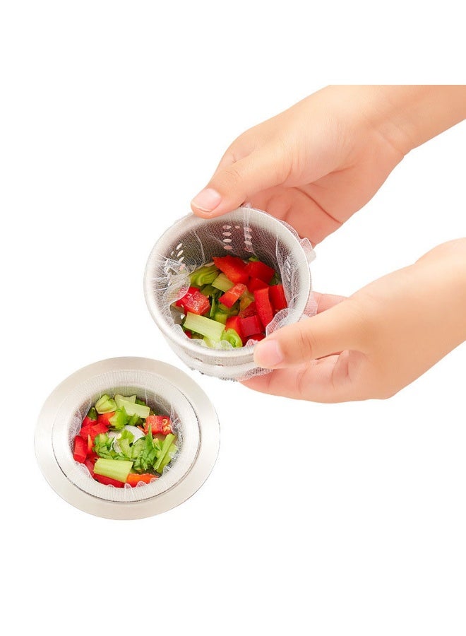100 PCS Kitchen Disposable Mesh Sink Strainer Bag Fits Sink Strainer Elastic Anti-Clogging Sink Drain Strainer Collecting Kitchen Food Waste Garbage - Image 1