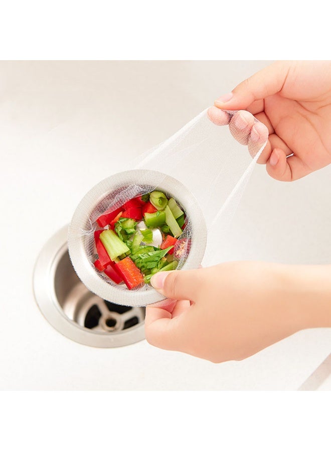 100 PCS Kitchen Disposable Mesh Sink Strainer Bag Fits Sink Strainer Elastic Anti-Clogging Sink Drain Strainer Collecting Kitchen Food Waste Garbage - Image 5