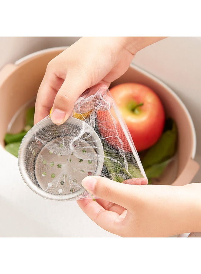 100 PCS Kitchen Disposable Mesh Sink Strainer Bag Fits Sink Strainer Elastic Anti-Clogging Sink Drain Strainer Collecting Kitchen Food Waste Garbage - Image 4