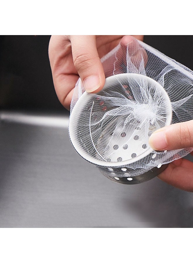 100 PCS Kitchen Disposable Mesh Sink Strainer Bag Fits Sink Strainer Elastic Anti-Clogging Sink Drain Strainer Collecting Kitchen Food Waste Garbage - Image 3
