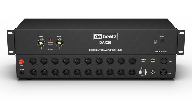 da.beatz. DaBeatz DAX20 Distributor Amplifier | XLR & 1/4” Balanced Input Output | DAX 20 Professional DJ Audio Processor | Sound Distributor for PA System Rack Mount | Amplifier for Events & Studio - Image 1