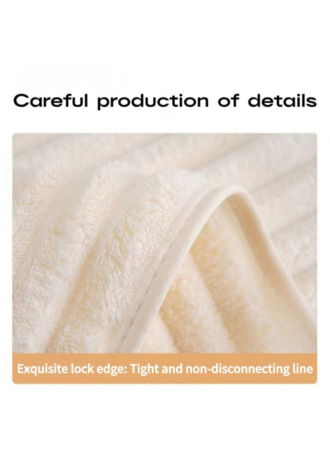 TodyJeyHo 2 ultra-fine fiber towels, home coral fleece towels, suitable for bathrooms and kitchens, size 30x60cm（Milk white+gray） - Image 4