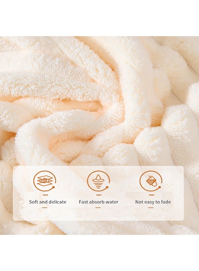 TodyJeyHo 2 ultra-fine fiber towels, home coral fleece towels, suitable for bathrooms and kitchens, size 30x60cm（Milk white+gray） - Image 3