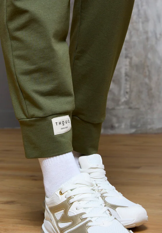 Thouq Tapered Hem Contrast Label Joggers