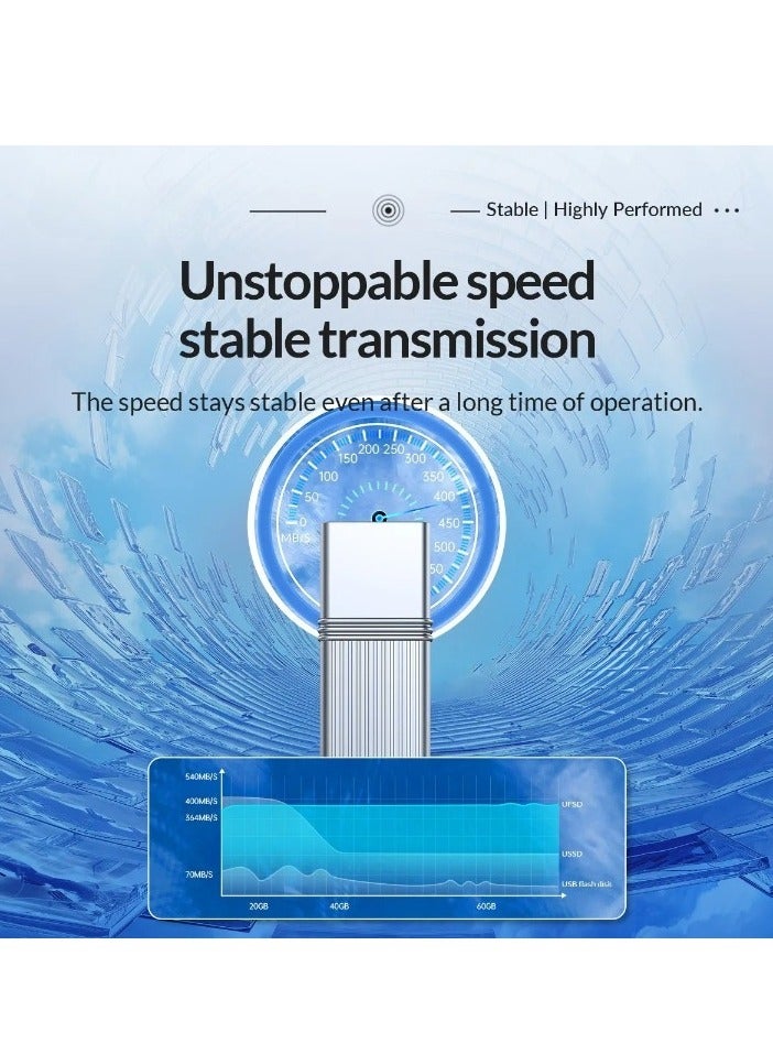 Orico Metal Flash Drive, Portable High Speed Metal USB Drive, Lightweight And Compact Data Storage Device, Fast Heat Dissipation Memory Stick U Disk Pen Drive, (1pc, Type C, 128GB) - Image 2