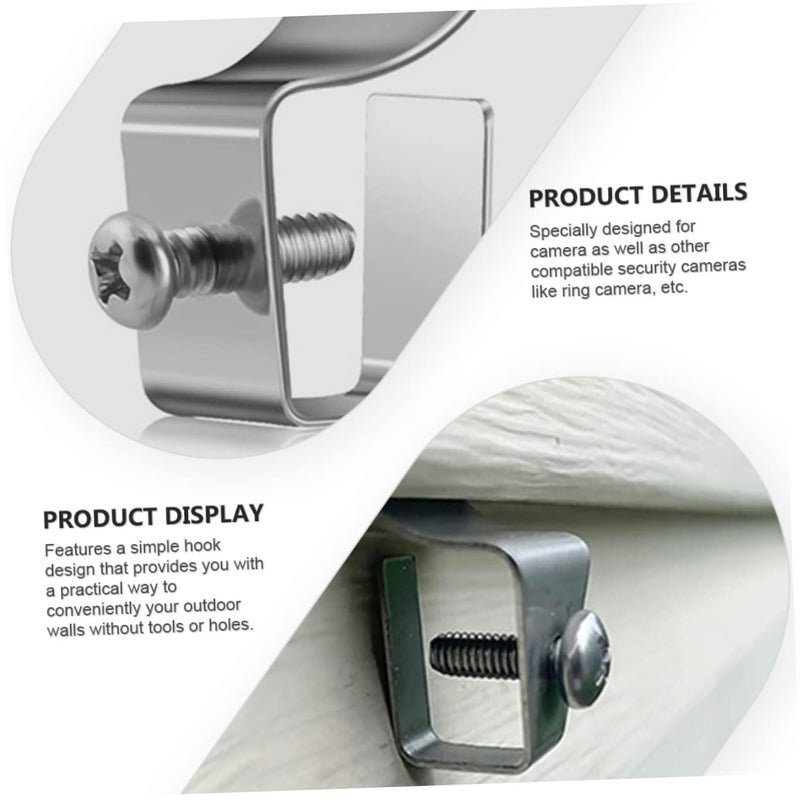 6Pcs Heavy Duty Vinyl Siding Hooks Punch Free Metal Hangers for Outdoor Security Cameras Weatherproof Design No Tools Required - Image 3