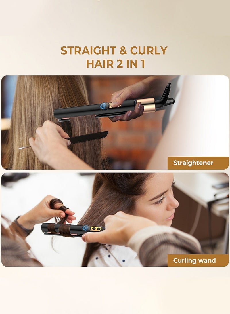 BESTIS Hand-Sized Mini Hair Straightener - 1.18 Inch Portable Ceramic Small Flat Iron for Short Hair, Bangs, Curls - Lightweight, Dual Voltage for Travel Hair Iron, Ideal for Styling - Black - Image 3