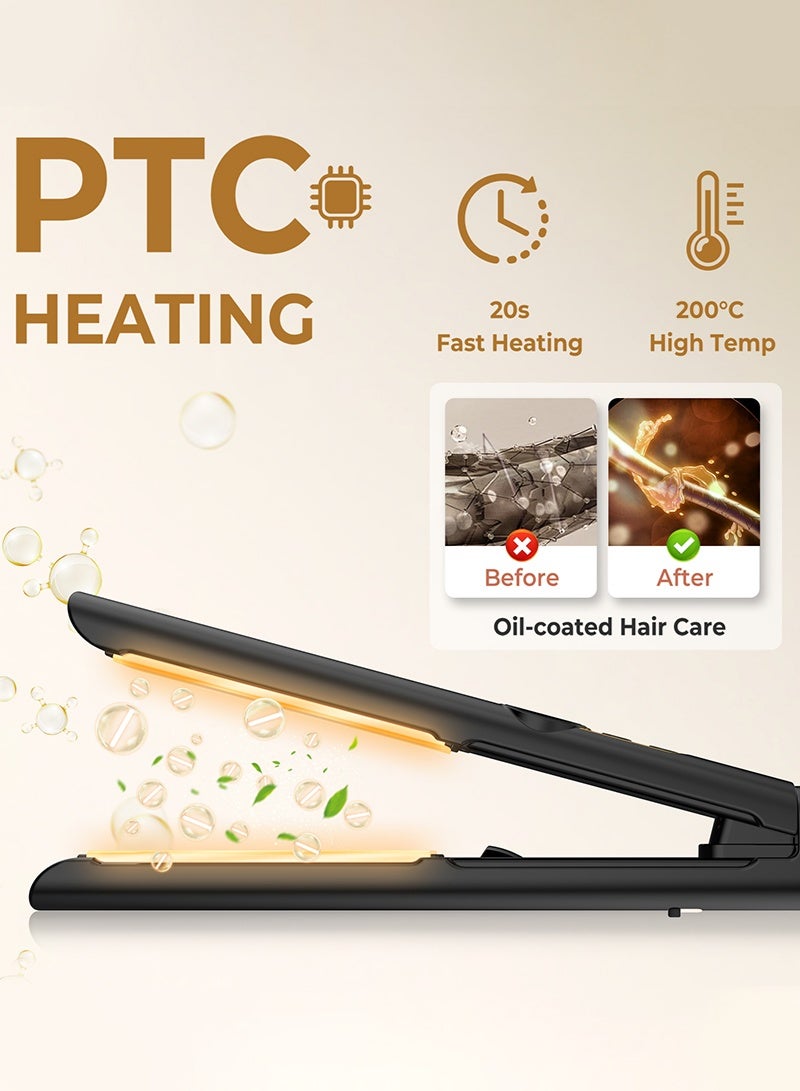 BESTIS Hand-Sized Mini Hair Straightener - 1.18 Inch Portable Ceramic Small Flat Iron for Short Hair, Bangs, Curls - Lightweight, Dual Voltage for Travel Hair Iron, Ideal for Styling - Black - Image 4