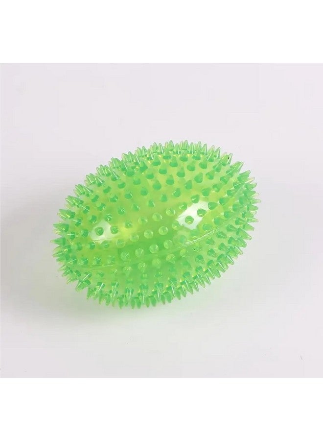 كرة رجبي مدببة، ألعاب تفاعلية مطاطية متينة، ألعاب مضغ مدببة تصدر صوتًا مزعجًا لتنظيف الأسنان، وتدريب الكلاب التي تمضغ بقوة (عبوة من قطعة واحدة) - Image 1