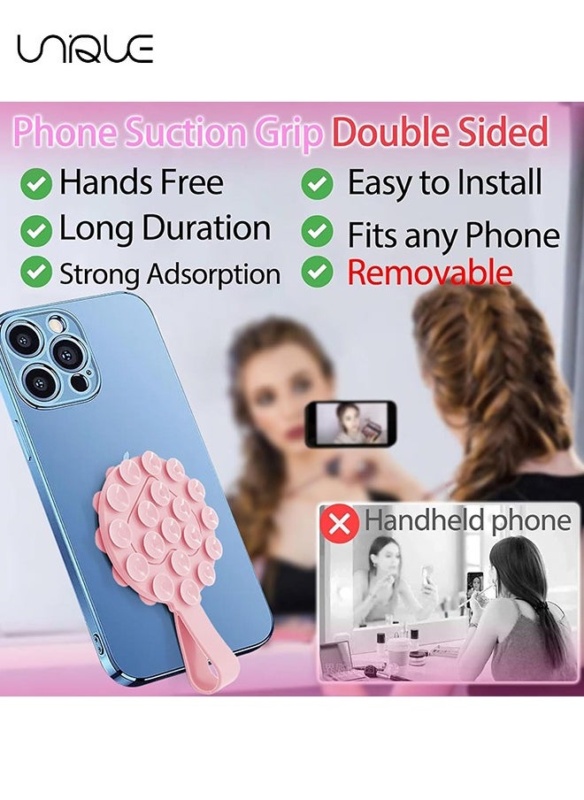 Unique 3 Pack Silicone Suction Cup Phone Mount, Hands-Free Strong Grip Holder, Non-Slip Self-Adhesive Cell Phone Suction Bracket, Suitable TikTok Creator, Videos, Selfies  - Image 3