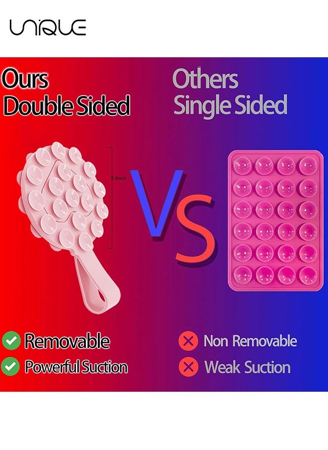 Unique 3 Pack Silicone Suction Cup Phone Mount, Hands-Free Strong Grip Holder, Non-Slip Self-Adhesive Cell Phone Suction Bracket, Suitable TikTok Creator, Videos, Selfies  - Image 2
