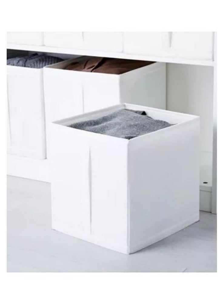 إسكدنيا مجموعة صناديق تخزين قابلة للطي من القماش مكونة من 3 قطع مع 3 صناديق تخزين قابلة للطي منزلية وأكياس تخزين من القماش مع مقابض لحملها وصناديق لتنظيم الألعاب للتخزين على الرف في المنزل والمكتب - Image 2