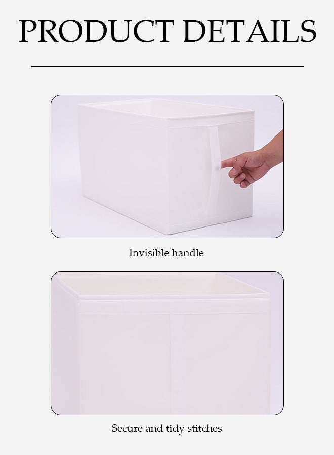 إسكدنيا مجموعة صناديق تخزين قابلة للطي من القماش مكونة من 3 قطع مع 3 صناديق تخزين قابلة للطي منزلية وأكياس تخزين من القماش مع مقابض لحملها وصناديق لتنظيم الألعاب للتخزين على الرف في المنزل والمكتب - Image 3