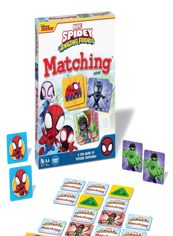 ووندر فورج لعبة المطابقة Wonder Forge Marvel Spidey and His Amazing Friends - لعبة ذاكرة تعليمية للأطفال من عمر 3 سنوات فما فوق - ممتعة للأولاد والبنات الصغار، وتضم سبايدرمان وأصدقائه - Image 1