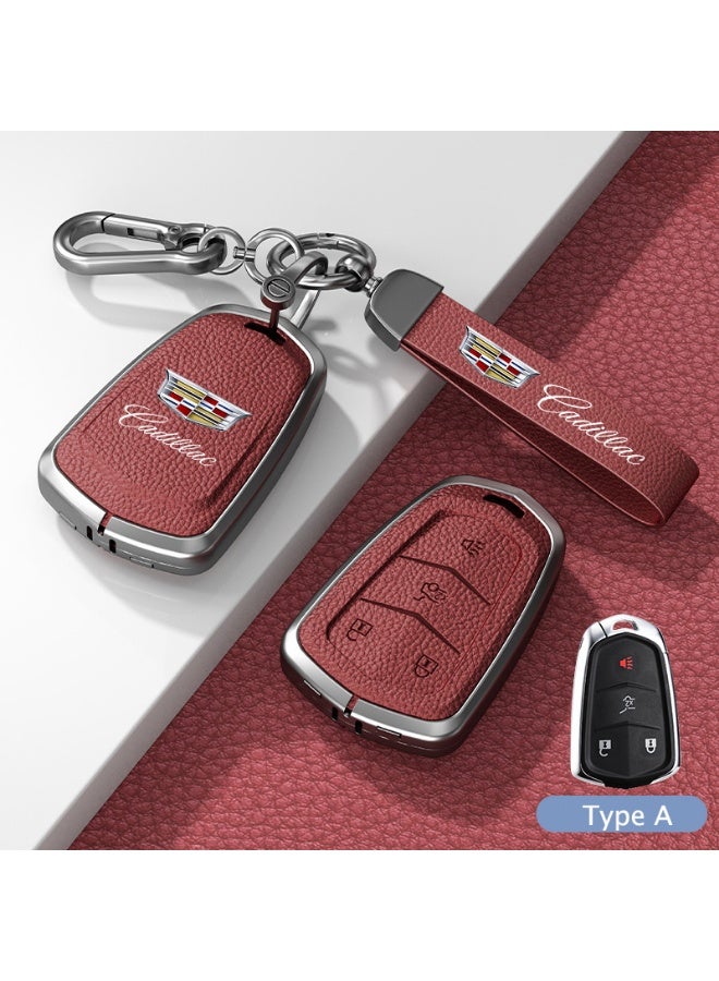 كاديلاك حالة حماية مفتاح السيارة الجلدية الممتازة مناسبة لكاديلاك XT5 XT6 XT4 CT5 CT6 ATSL XTS GT4 حالة قشرة مفتاح السيارة - Image 1
