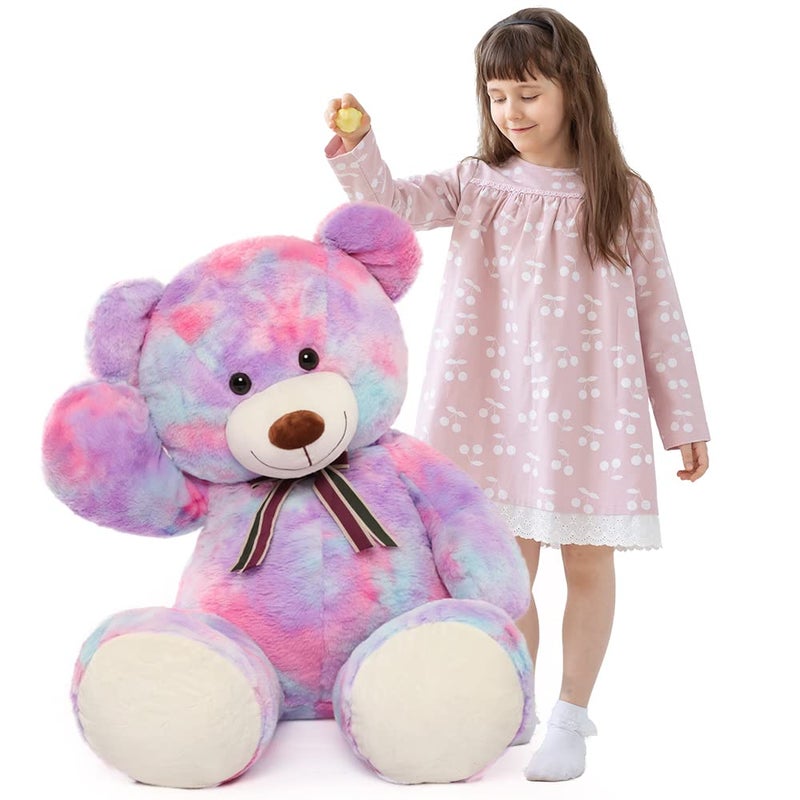 Tezituor 40in Giant Teddy BearBig Stuffed Animal Plush ToysRainbow Purple Soft Bear Plushie Gifts for Adult  Kids Boys Girls Baby Shower PartyValentine Christmas Birthday - Image 3