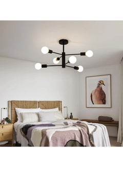 GEADI Sputnik Chandelier Industrial 6 Light Black Ceiling Light Fixture Height Adjustable Lighting For Kitchen Island Bedroom Dining Room Living Room Farmhouse  - Image 5