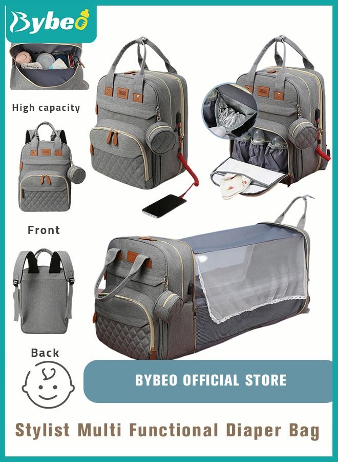 Bybeo Baby Diaper Bag Backpack Multifunction Diapers Changing Station for Boys Girls Outdoor and Travel Infant Shower Gifts, Large Capacity 900d Oxford USB Port - Image 1