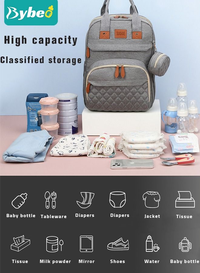 Bybeo Baby Diaper Bag Backpack Multifunction Diapers Changing Station for Boys Girls Outdoor and Travel Infant Shower Gifts, Large Capacity 900d Oxford USB Port - Image 4