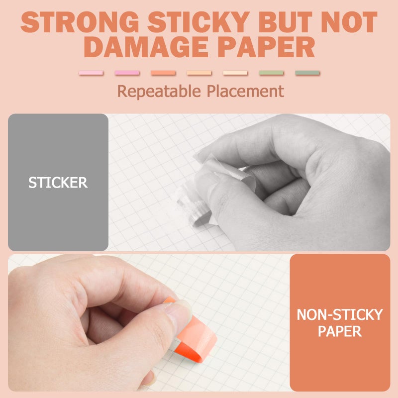 BukSuk 800Pcs Books Tabs for Annotating, Tabs for Notebooks, Sticky Tabs, Morandi Page Markers, Multi-Colored Writeable and Repositionable Book Flags Strip (800Pcs) - Image 3