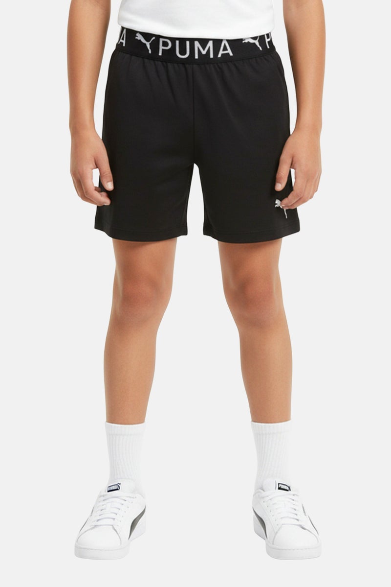PUMA Kids Boy Brand Logo Active Essential Drycell Shorts, Black - Image 1