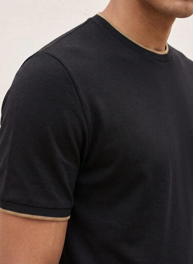 Splash FAV Basic Regular Fit Crew Neck Short Sleeves Crepe Pique T-shirt