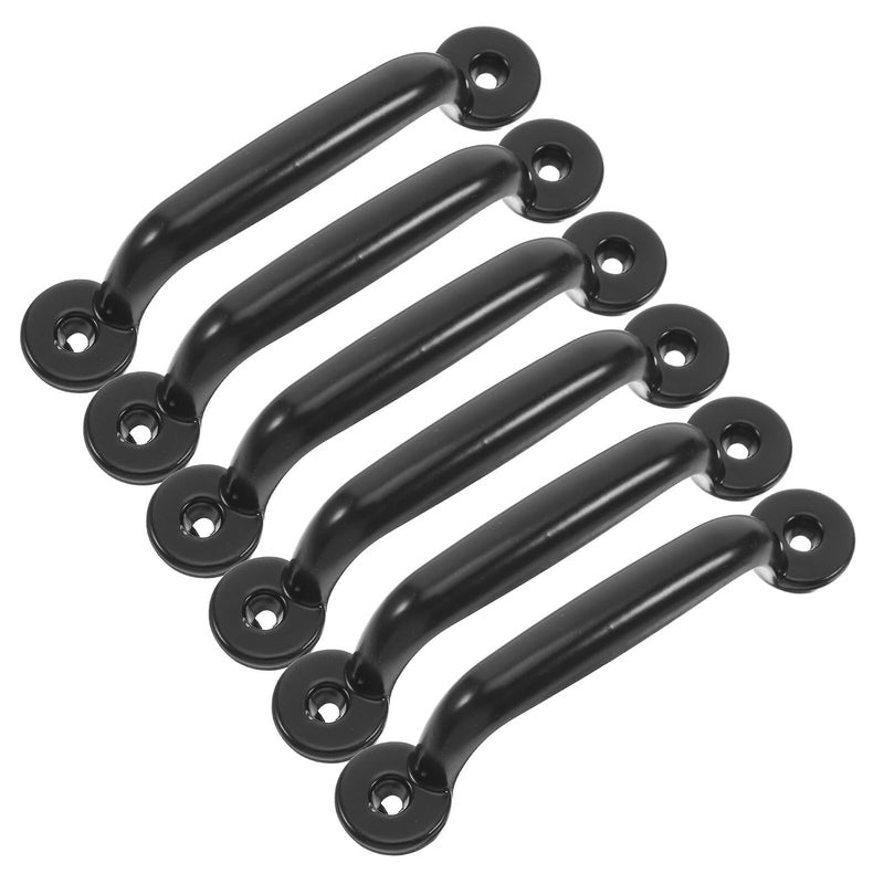 Black Iron Drawer Handles 6 Pack Vintage Minimalist Cabinet Hardware For Furniture - Image 2