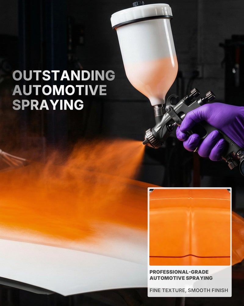 Tilswall Pinto LVLP Spray Gun, Ultral-Long Service Life with All-Stainless Steel Flow Channel, Air Paint Gun Suitable for Most Paints, Ideal for Automotive Painting and Professional Project - Image 5