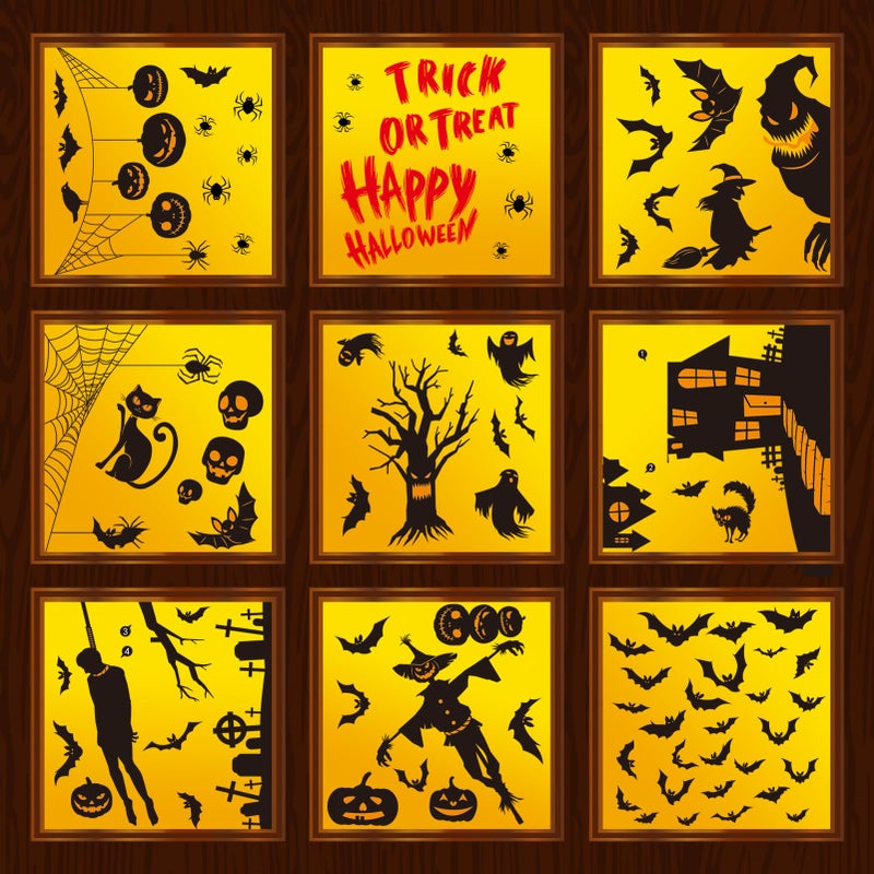 Tonak Halloween Window Clings  Zombie Vampire Halloween Party Decor Bloody Hand Footprints Window Wall Decals Halloween Window Stickers Decorations for Kids Party Floor Sticker Clings - Image 1