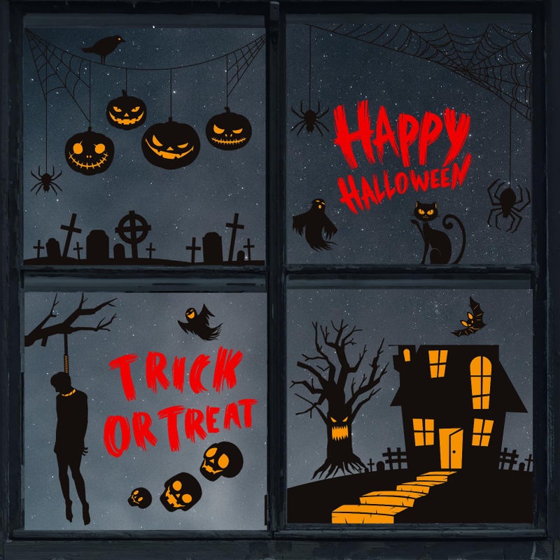 Tonak Halloween Window Clings  Zombie Vampire Halloween Party Decor Bloody Hand Footprints Window Wall Decals Halloween Window Stickers Decorations for Kids Party Floor Sticker Clings - Image 3