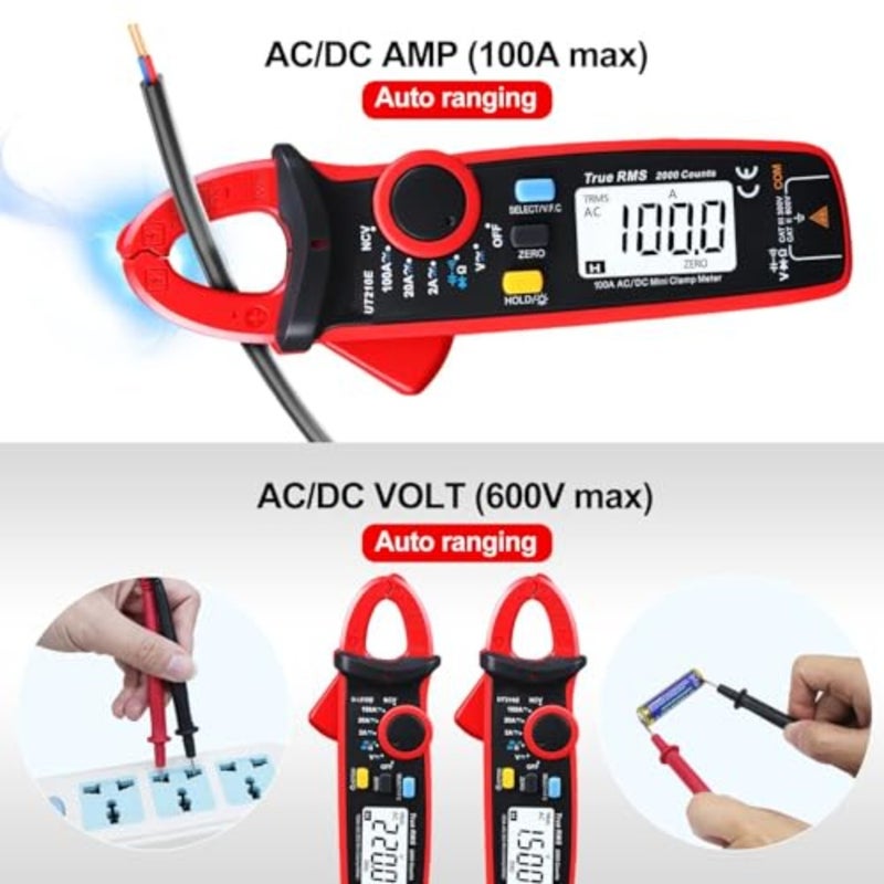 UT210e Digital Clamp Meter AC DC Amp Meter Clamp Multimeter True RMS 2000 Counts Voltmeter Continuity Tester Capacitor HVAC Tool Multi Tester - Image 3
