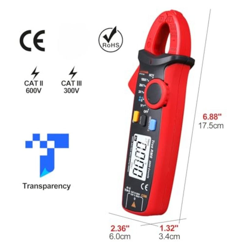 UT210e Digital Clamp Meter AC DC Amp Meter Clamp Multimeter True RMS 2000 Counts Voltmeter Continuity Tester Capacitor HVAC Tool Multi Tester - Image 4