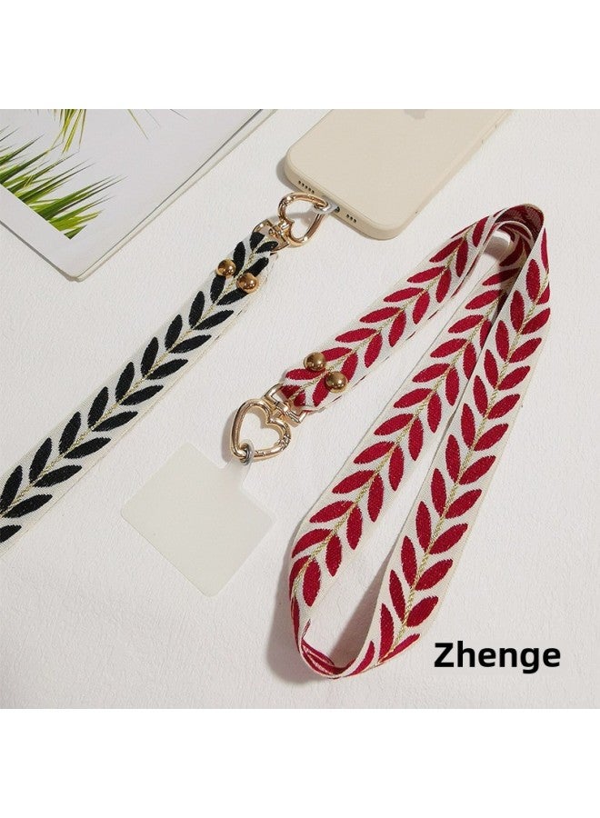 Mobile Phone Lanyard Rattan Leaf Halter Long Leaf Decoration Women's Non-tight Neck Lightweight Comfortable Back Rope Broadband Lanyard-Specifications Support Image Upload:Halter  Rattan Leaf Lanyard + Micro Transparent Clip  - Image 5