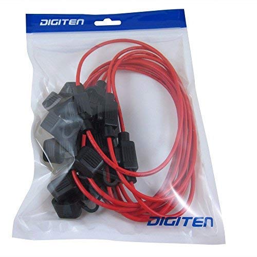 DIGITEN 10pcs Inline 16 AWG Blade ATM Mini Fuse Holder for Car Boat Truck with 30cm Wire (Pack of 10) - Image 4