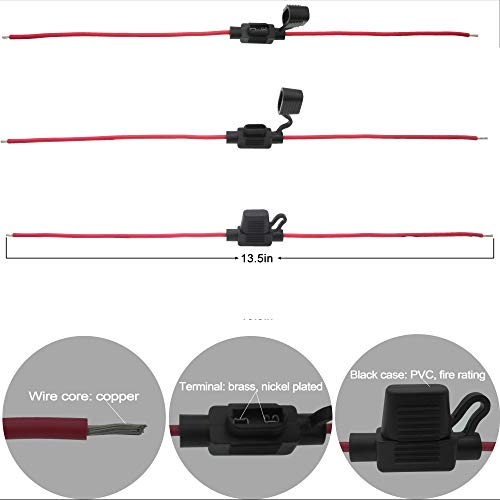 DIGITEN 10pcs Inline 16 AWG Blade ATM Mini Fuse Holder for Car Boat Truck with 30cm Wire (Pack of 10) - Image 3