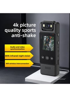 Generic 4K Camera HD Outdoor Sports Camera Motorcycle Electric Vehicle Riding Law Enforcement Recorder Video Recorder-Body Color:4k Wifi Model With Screen (64g) - Official Standard Configuration  - Image 3