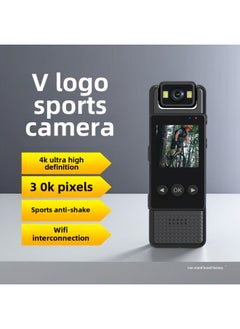Generic 4K Camera HD Outdoor Sports Camera Motorcycle Electric Vehicle Riding Law Enforcement Recorder Video Recorder-Body Color:4k Wifi Model With Screen (64g) - Official Standard Configuration  - Image 2