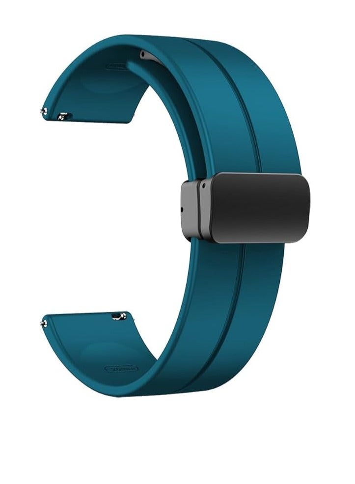 Watch Compatible with Amazfit Bip 5 Band, 22mm Soft Silicone Magnetic Clasp Sport Replacement Strap Compatible with Amazfit Balance/Bip 5 / Cheetah Pro/Cheetah/GTR 47mm / GTR 2 / GTR Turquoise - Image 1