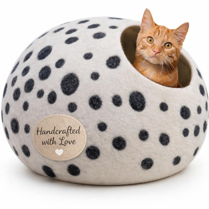 Woolygon Luxurious Merino Wool Cat Cave - Foldable Hideaway Pod for Indoor Cats - Premium Felt Kitten Pet Enclosure - Covered Cat House for Ultimate Cozy Comfort by Woolygon - Image 1