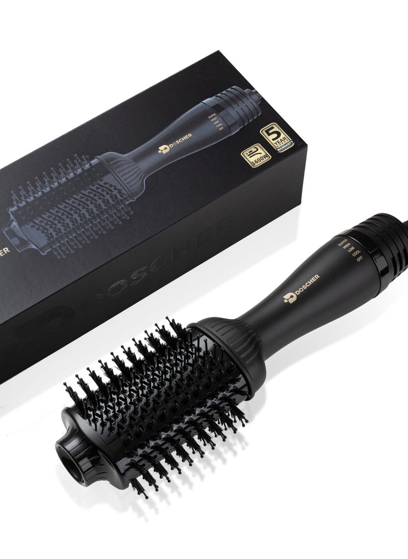 DOSCHER Hair Dryer Brush Blow Dryer Hair Dryer and Styler Hot Air Brush 4 in 1 Black Volumizer with Negative Ion 1600W  - Image 1