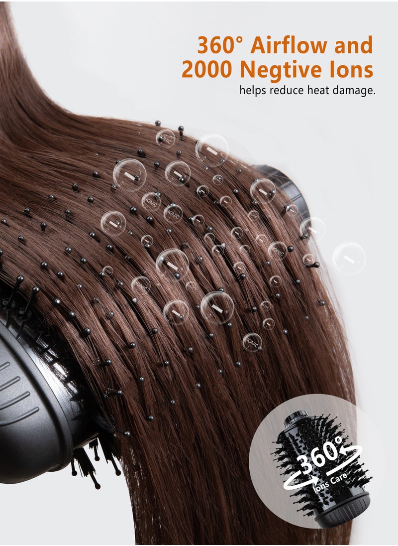 DOSCHER Hair Dryer Brush Blow Dryer Hair Dryer and Styler Hot Air Brush 4 in 1 Black Volumizer with Negative Ion 1600W  - Image 3