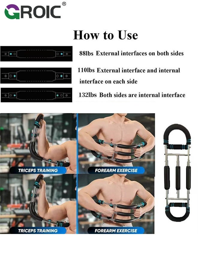 GROIC Twister Arm Trainer Adjustable Chest Workout Equipment for Men & Women, Home Gym Strength Trainer, Muscle Builder & Strength Training - 40-60kg - Image 3