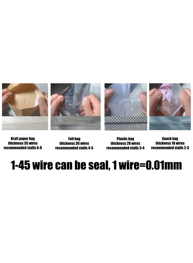 Denx Electric Manual Hand Impulse Heat Sealer Sealing Packaging Machine For Plastic Packet Pouch Bag Polybag Packing Kitchen Seal Package Polybag's Sealing Machine - Image 5