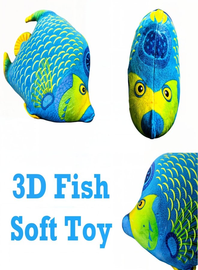 MARQUEONN® 3D Soft Fish Stuffed Toy, Cute Fish Plush Toy Pillow for Home, Office, Cafe, Shop Decoration, Gift - 27 cm (Blue) - Image 3