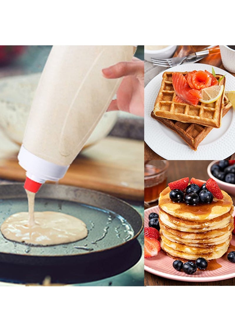 Pancake Batter Dispenser 2 in 1 Pancake Dispenser Mixer Bottle, Batter Dispenser Bottle Baking Tool for Cupcakes, Muffins, Crepes, and More - Image 5