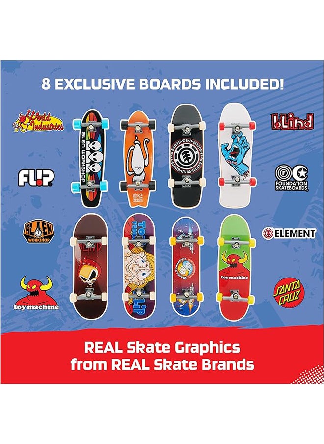 سبن ماستر - Tech Deck، لوحات أصابع مكونة من 8 قطع للذكرى الخامسة والعشرين مع شكل حصري، وألواح تزلج صغيرة قابلة للتجميع والتخصيص - Image 1