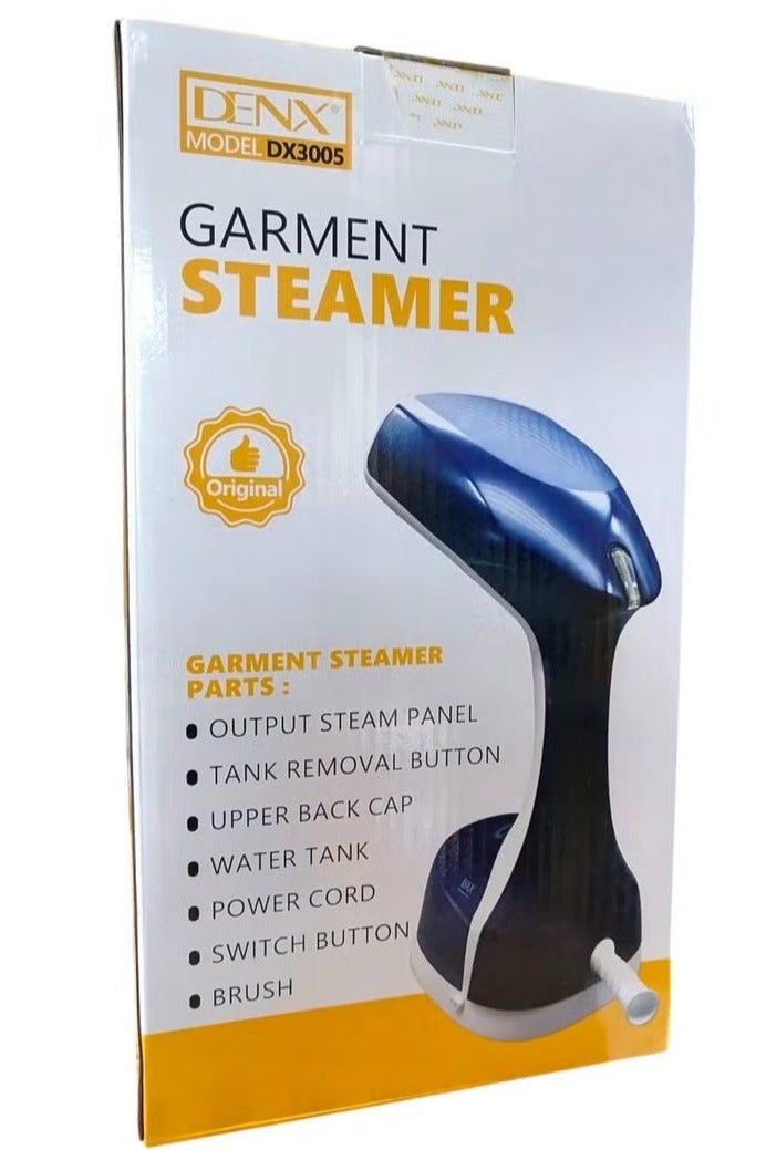دينكس مكواة بخار محمولة مع فرشاة لإزالة الوبر - 1200 واط، خزان مياه 300 مل، مكواة بخار سريعة التسخين للملابس - DX3005 أزرق - Image 3