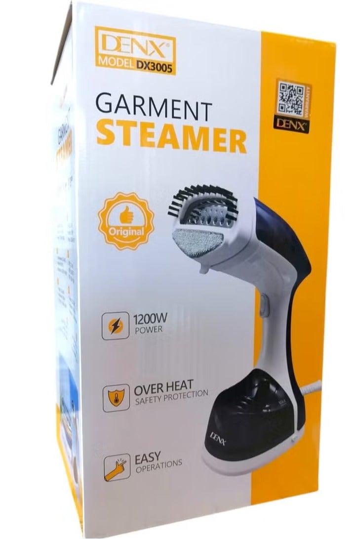 دينكس مكواة بخار محمولة مع فرشاة لإزالة الوبر - 1200 واط، خزان مياه 300 مل، مكواة بخار سريعة التسخين للملابس - DX3005 أزرق - Image 4