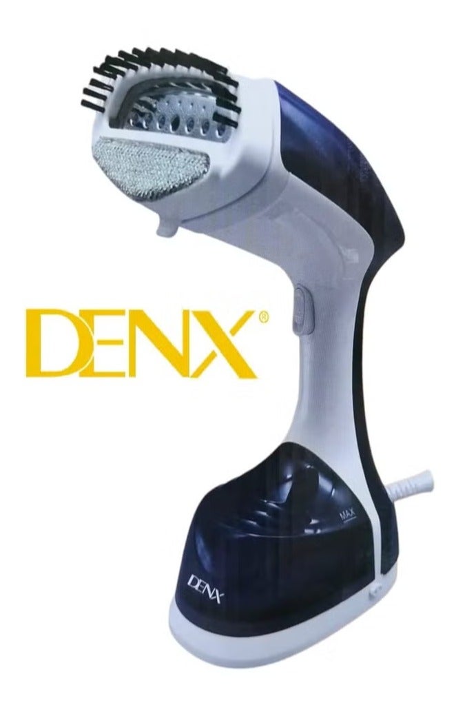 دينكس مكواة بخار محمولة مع فرشاة لإزالة الوبر - 1200 واط، خزان مياه 300 مل، مكواة بخار سريعة التسخين للملابس - DX3005 أزرق - Image 2