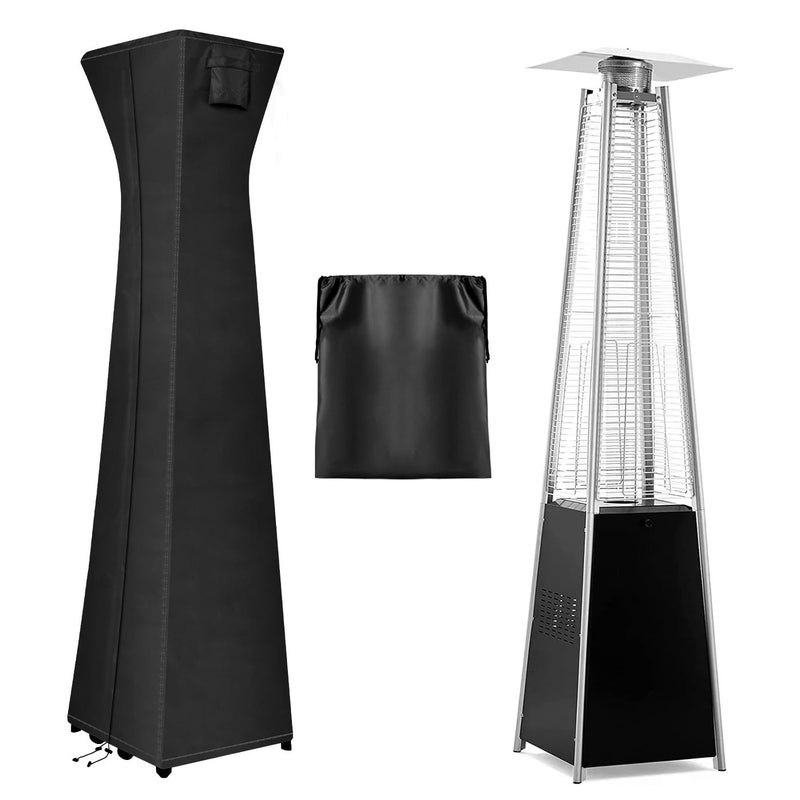 OutdoorLines Waterproof Outdoor Patio Heater Covers with Zipper and Storage Bag Dustproof UVResistant Windproof Propane Heavy Duty Heater Cover for Standing Heater 1 Pack90Hx23Lx23W inch Black